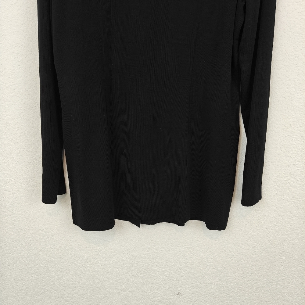 Misook Pearl Button Up Black Light Weight V-neck Cartigan Size Medium Women's - Picture 12 of 14